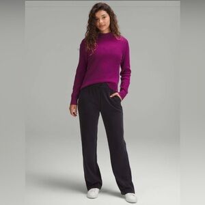 Lululemon NWT Cotton-Blend Mock-Neck Sweater
Heathered Wild Berry